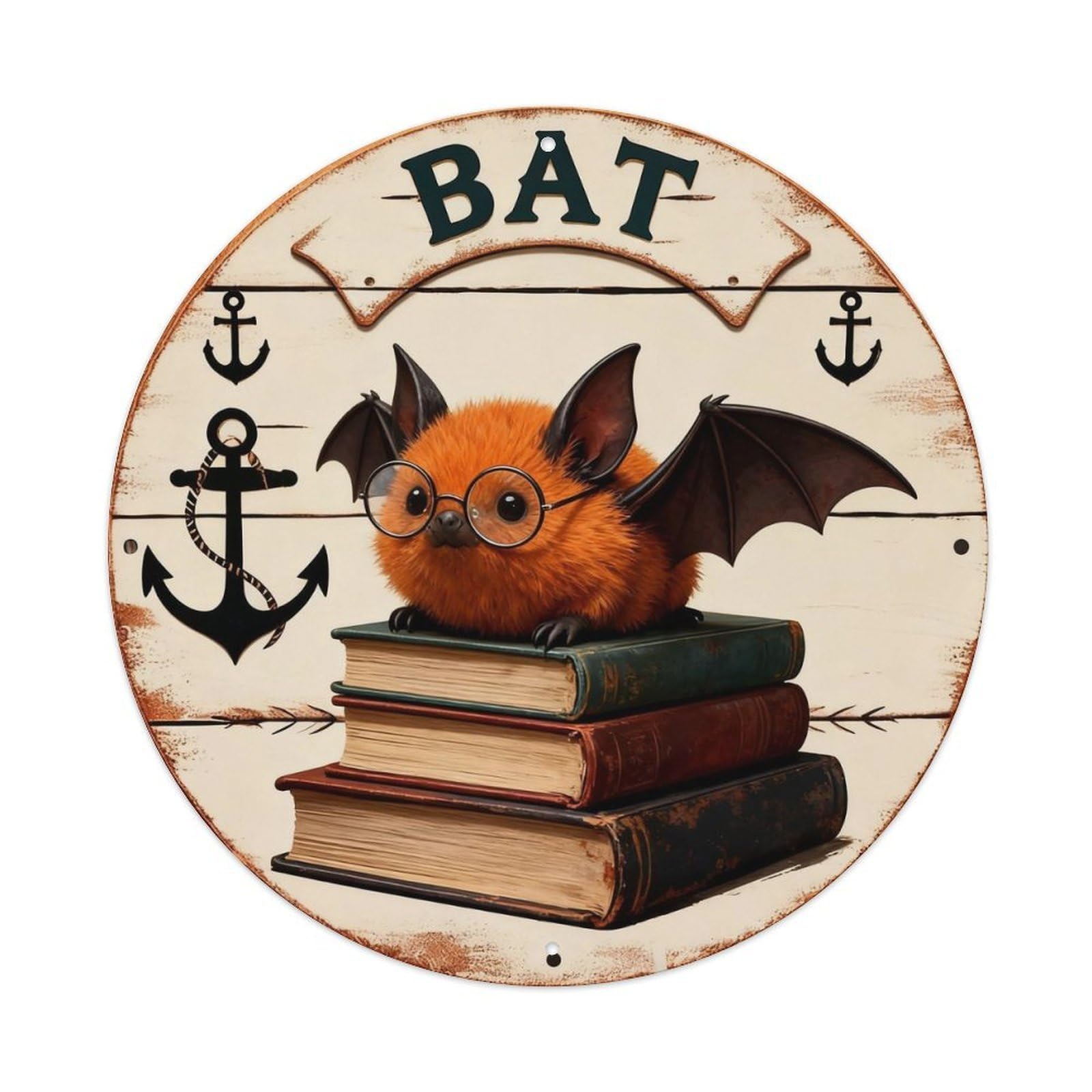 Bat Sign Metal Tin Sign Plaque