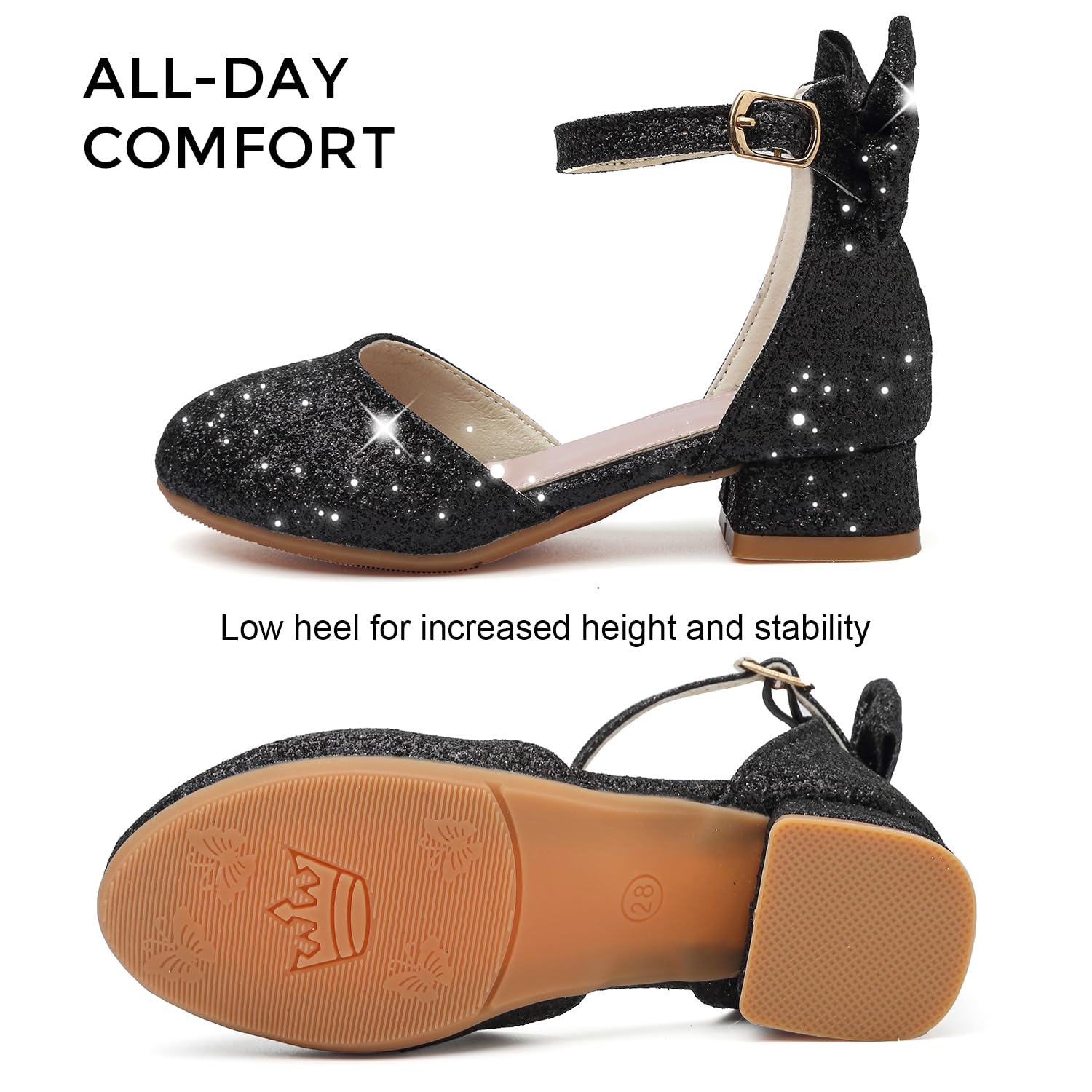 Zapatos Princesa Niñas Zapatos de Vestir Mary Janes Zapatos de Tacón Zapatillas de Baile para Vestir Boda Fiesta Cumpleaños y Cosplay