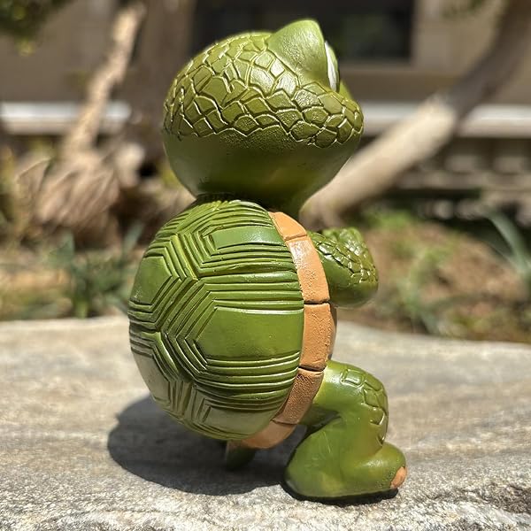 Turtle Garden Statue - Outdoor Lawn Decor for Yard Patio Porch | Resin Turtle Figurine, Home Decorative Ornament Desk Balcony Bedroom Pond Living Room Birthday Gift Display - 4