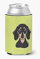 Vista 605 de Caroline's Treasures BB1293LITERK Tablero de ajedrez verde lima Weimaraner Botella de vino Hugger Funda Enfriadora Abrazador Lavable a Máquina