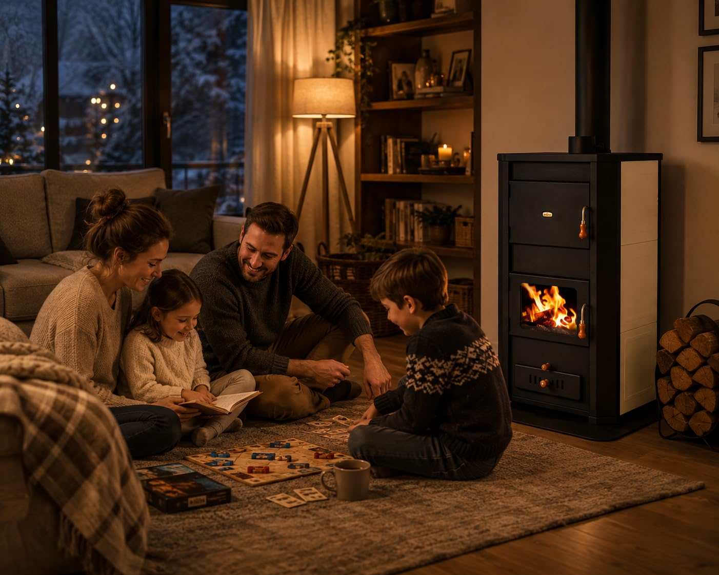 Prity WD W29 - Stufa a legna, scaldabagno, 29 + 8 kW