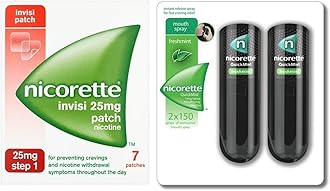 Nicorette QuickMist Duo & Nicorette Step 1 25mg Invisi Patch Dual Support Bundle