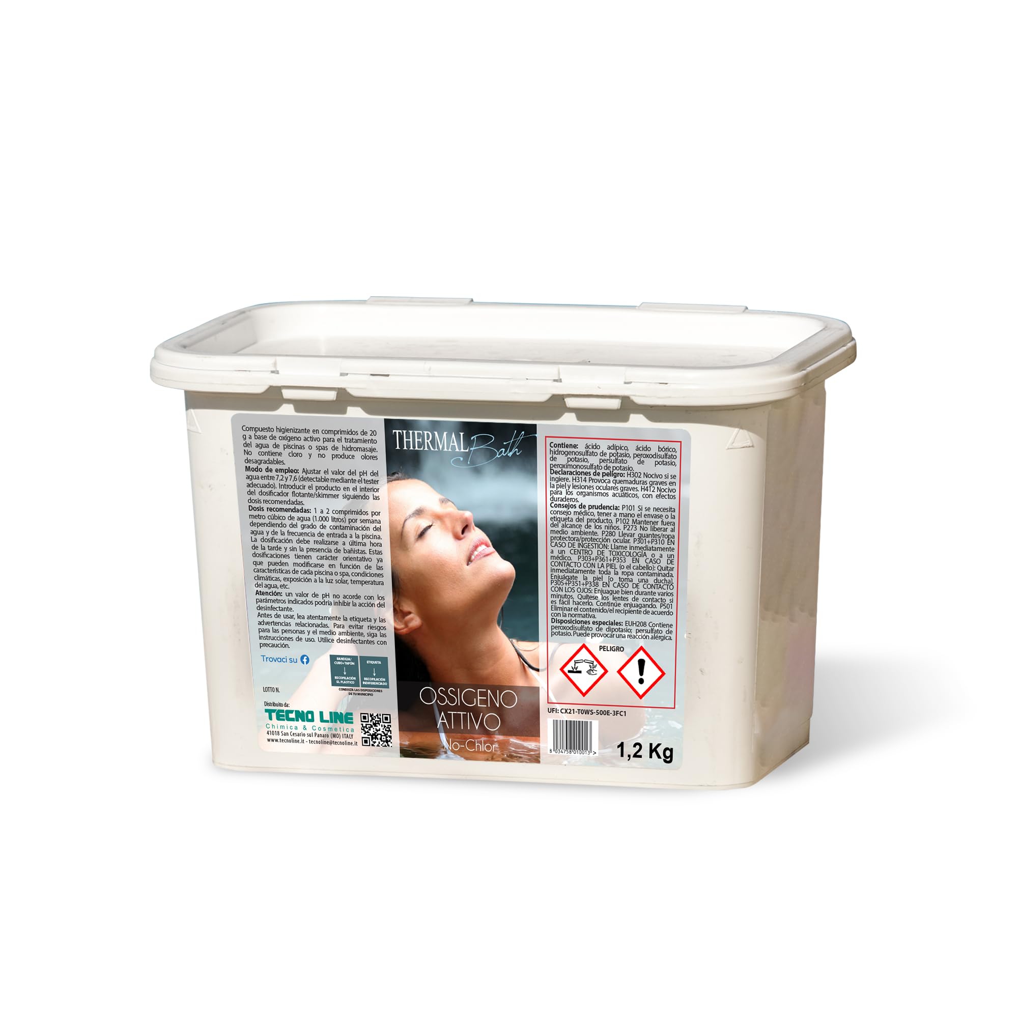 OSSIGENO ATTIVO in pastiglie da 20 gr. - 1,2 Kg | Ideale per Piscina e Spa Idromassaggio di tutte le marche e modelli