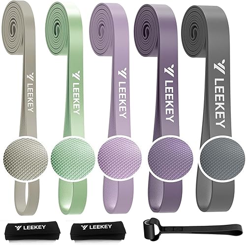 Miniatura 18 de LEEKEY Juego de bandas de resistencia para asistencia de dominadas y entrenamiento de cuerpo completo, bandas de ejercicio de varios niveles