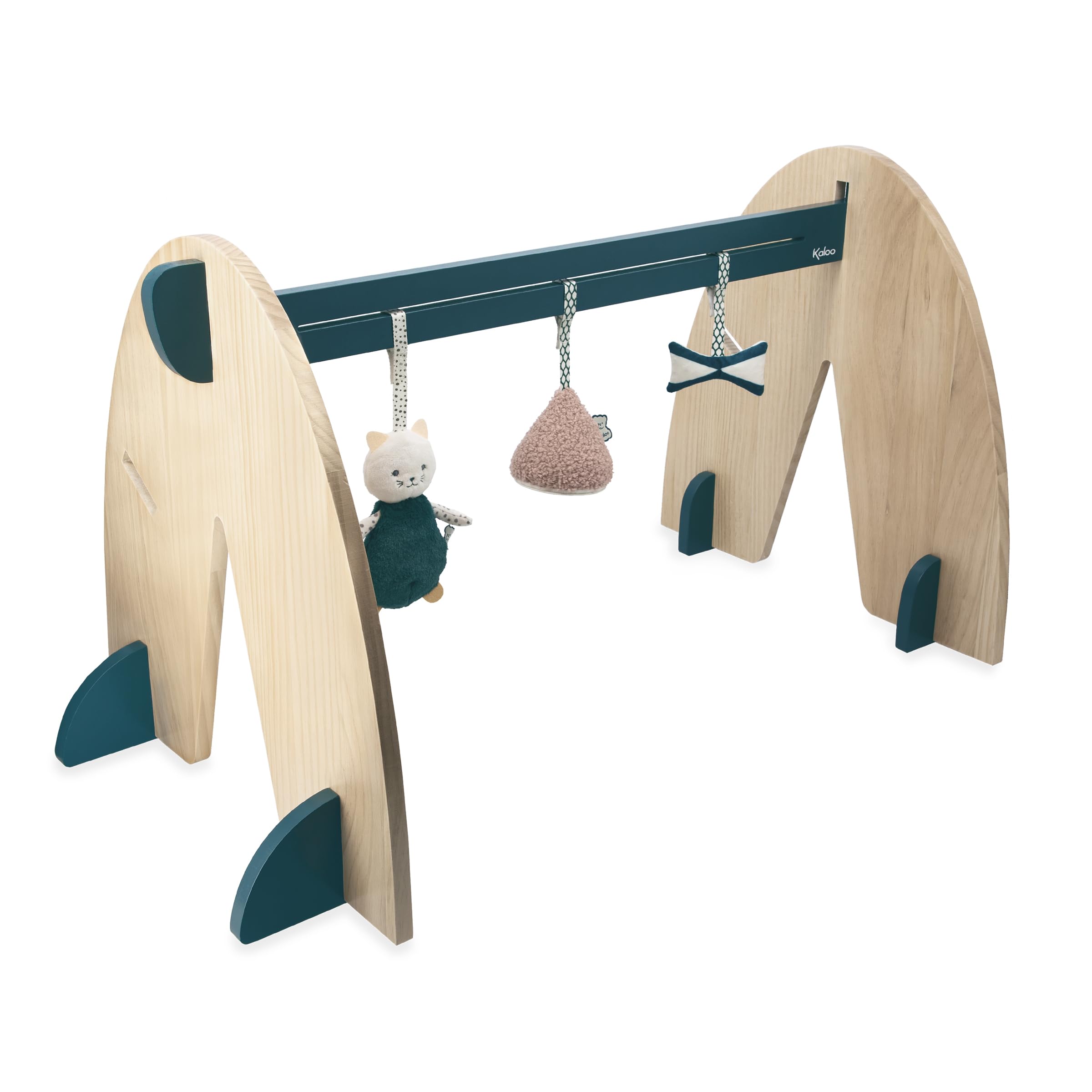 KALOO - Stimuli - Arco Multisensoriale con 3 Accessori per Neonato - Arco in Legno Evolutivo - Giochi Sensoriali Appesi - Altezza 45 cm - dalla Nascita, K227004