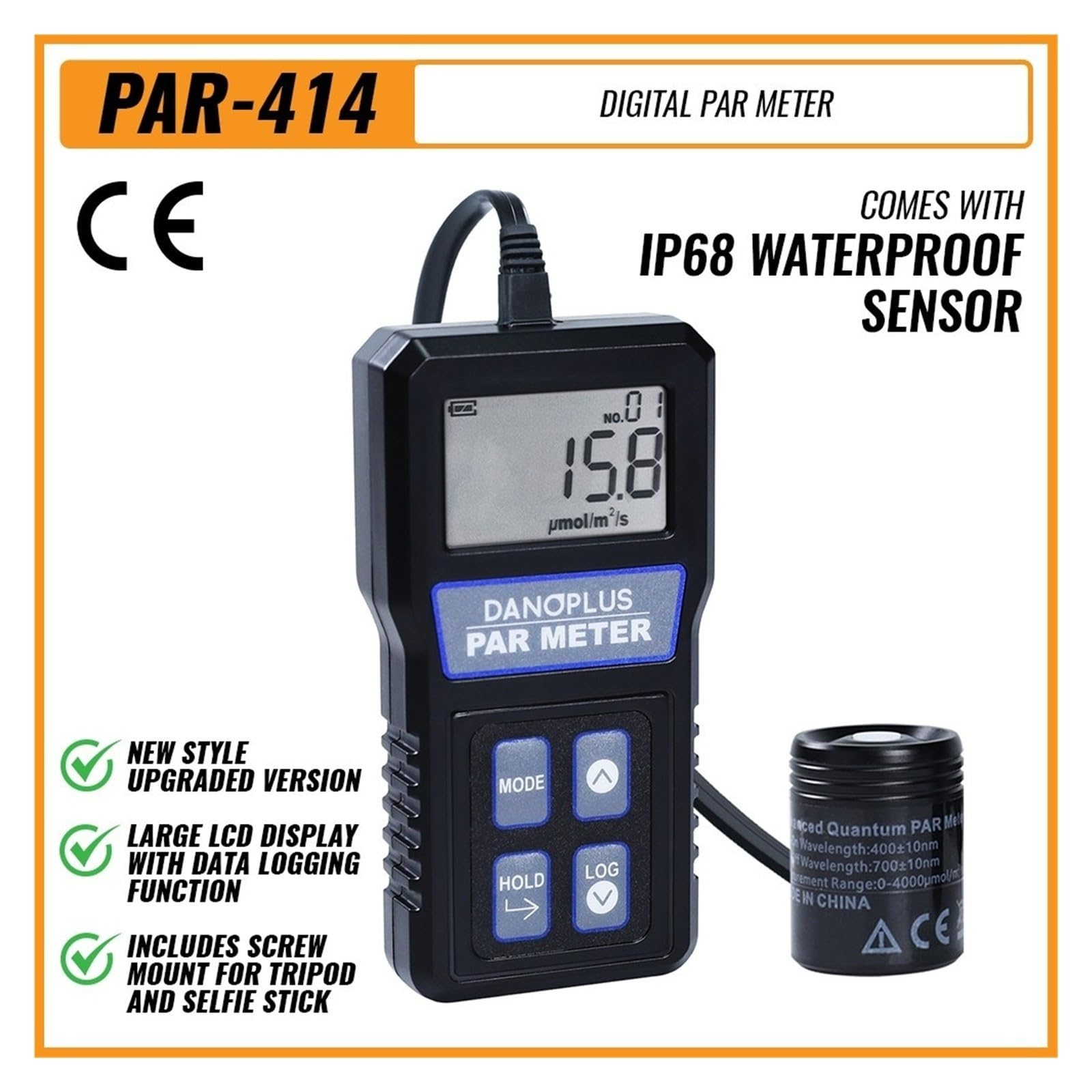 Misuratore PAR Portatile for Acquario Con Serbatoio Impermeabile Reef IP68