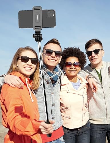 Miniatura 8 de Trípode para teléfono de 39.7 pulgadas con luz, trípode para selfie stick con control remoto inalámbrico desmontable, 4 en 1 extensible portátil