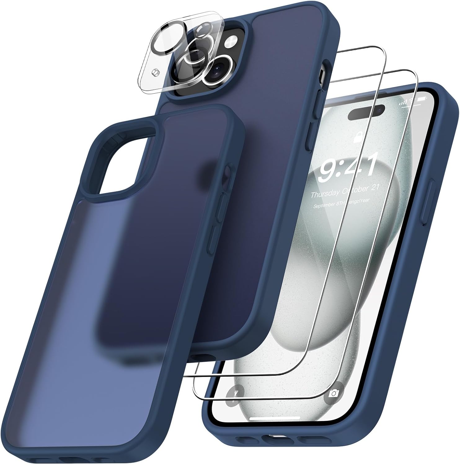 FLLAO 4 In 1 Case For IPhone 16 With 2 Tempered Glass Screen - View #6