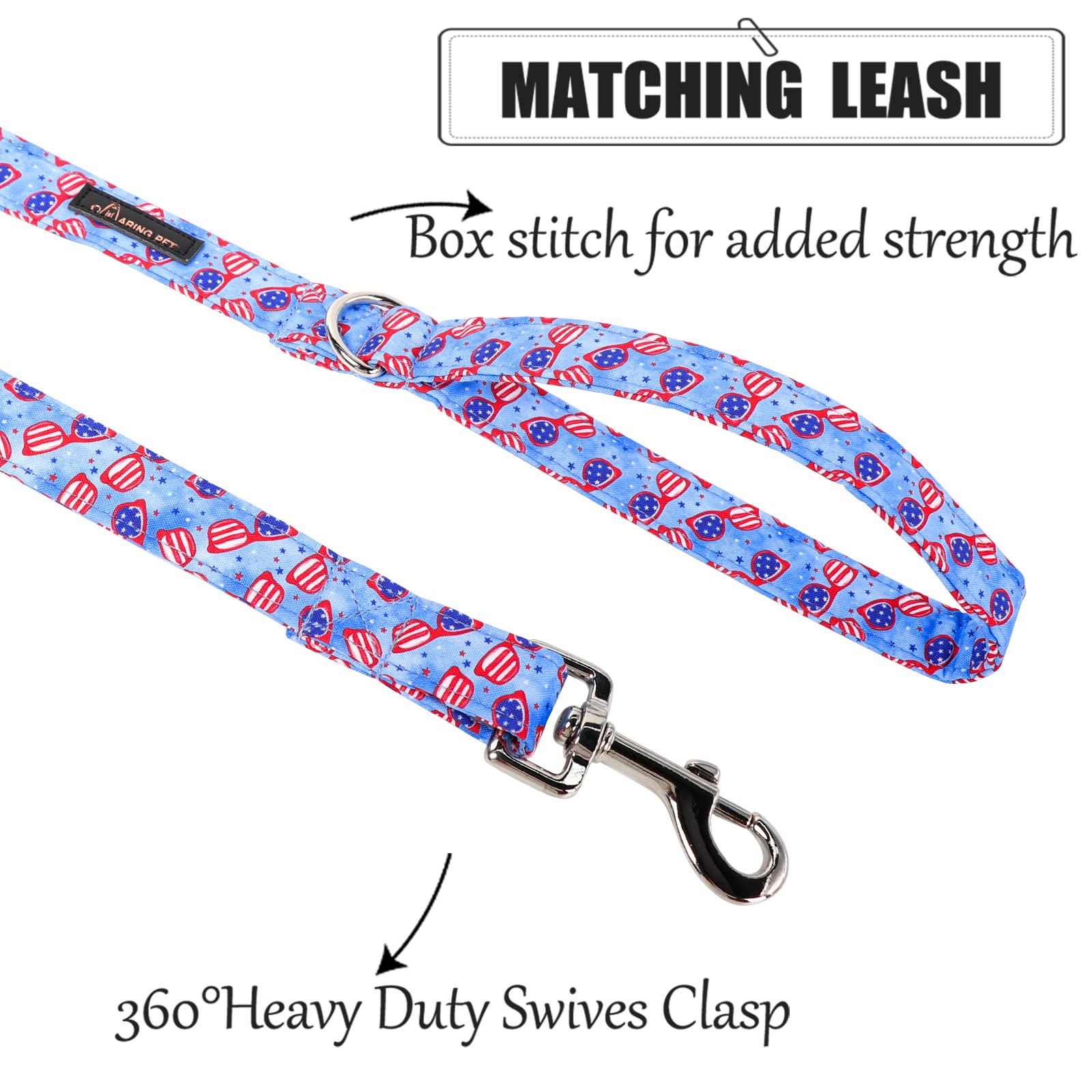 ARING PET Hundehalstuch Mit US-Flagge – Baumwolle, Gerollter Saum, In Größen S & L – Niedliches Accessoire Für Hunde & Katzen