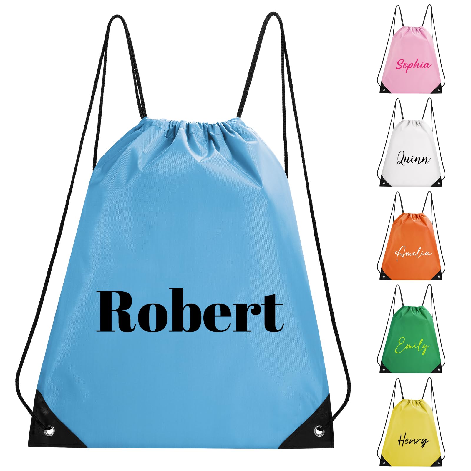 Fyore Drawstring Bag Customised Personalised Drawstring Gym Bag PE Bag Drawstring Backpack for School Sports Travel Swimming Beach — image 1