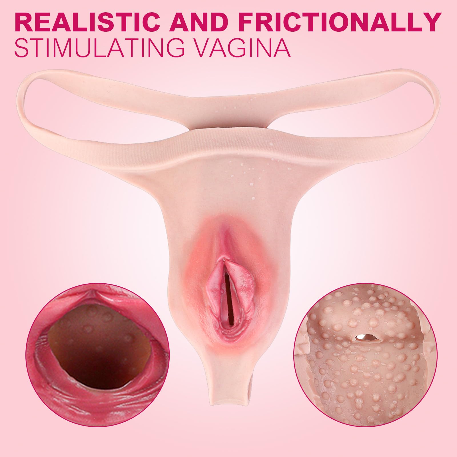 Amazon.com: Fake Pussy Chastity Devices Male Sex Toys, Fake Vagina Pink  Realistic Vulva with Insertable Channel, Elastic Silicone Chastity Cage for  Transgender Crossdresser Ssisy Men : Health & Household