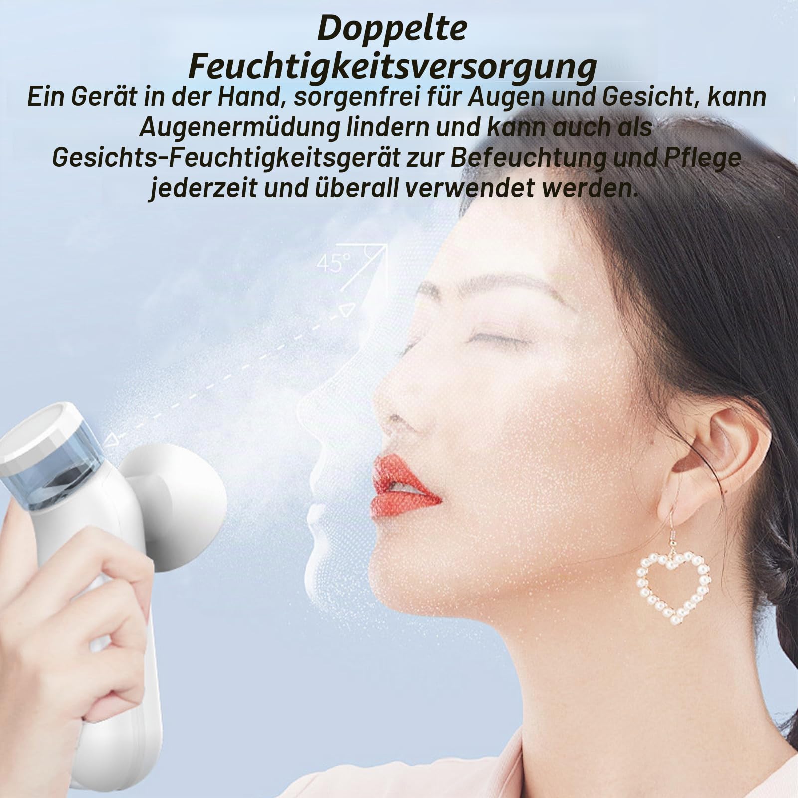 Nano Spray, Gesichtsdampfer, Augennebel-Dampfsprüher Face Steamer, Nano Eye Mist Steam Sprayer, Nano-Luftbefeuchter Für Trockene Augen, Tragbares Augenschutz-Pflegegerät, Warme Kompresse Feuchte Wärme