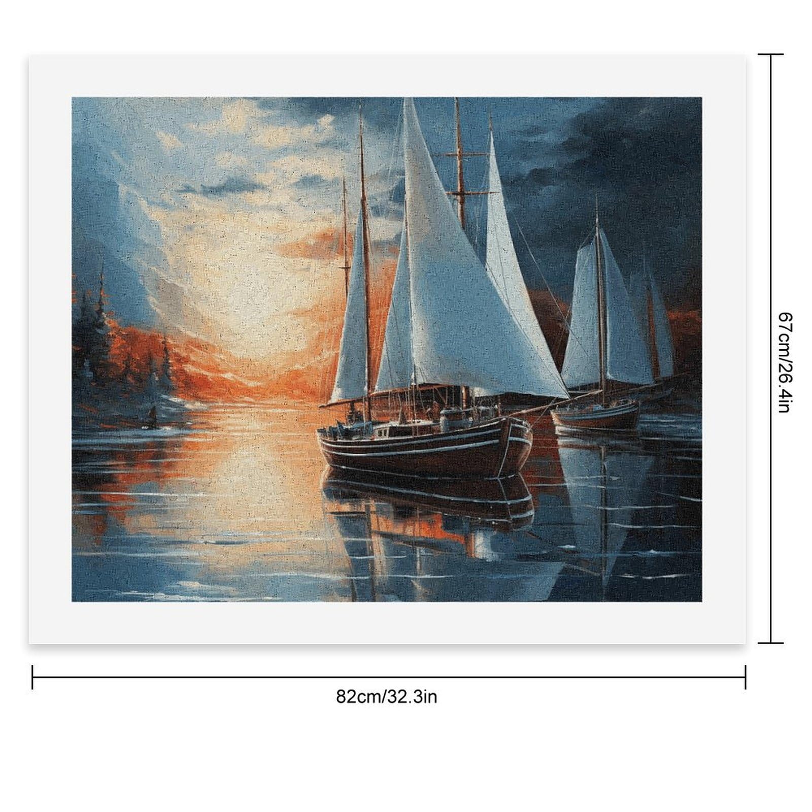 RTBKLYQ Kit di pittura con i numeri per adulti principianti vela paesaggio fai da te digitale pittura a olio tela per kit di pittura regalo decorazione domestica