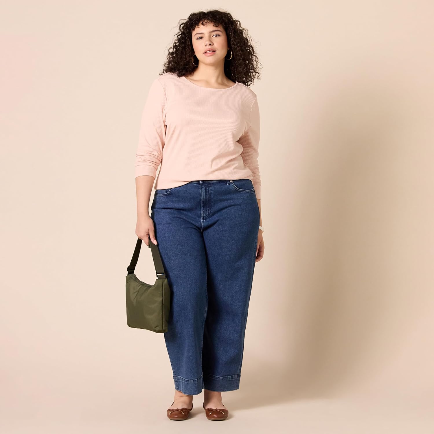 Amazon Essentials Women's Scoop Back Long Sleeve Slim-Fit Rib-Knit T-Shirt, Pack of 2 - Image 6