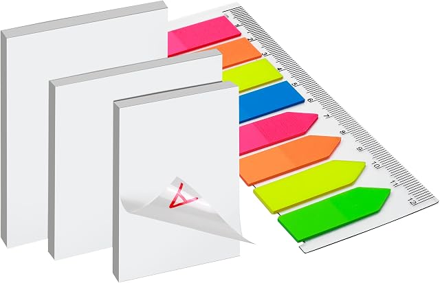 Transparent Sticky Notes 310PCS, LEOBRO Clear Self-Stick Note Pads 3 Sizes 150PCS, Translucent Index Tab Flags 160PCS, Removable Transparent Notes for Annotating, Writing in Text Books, Reading Notes