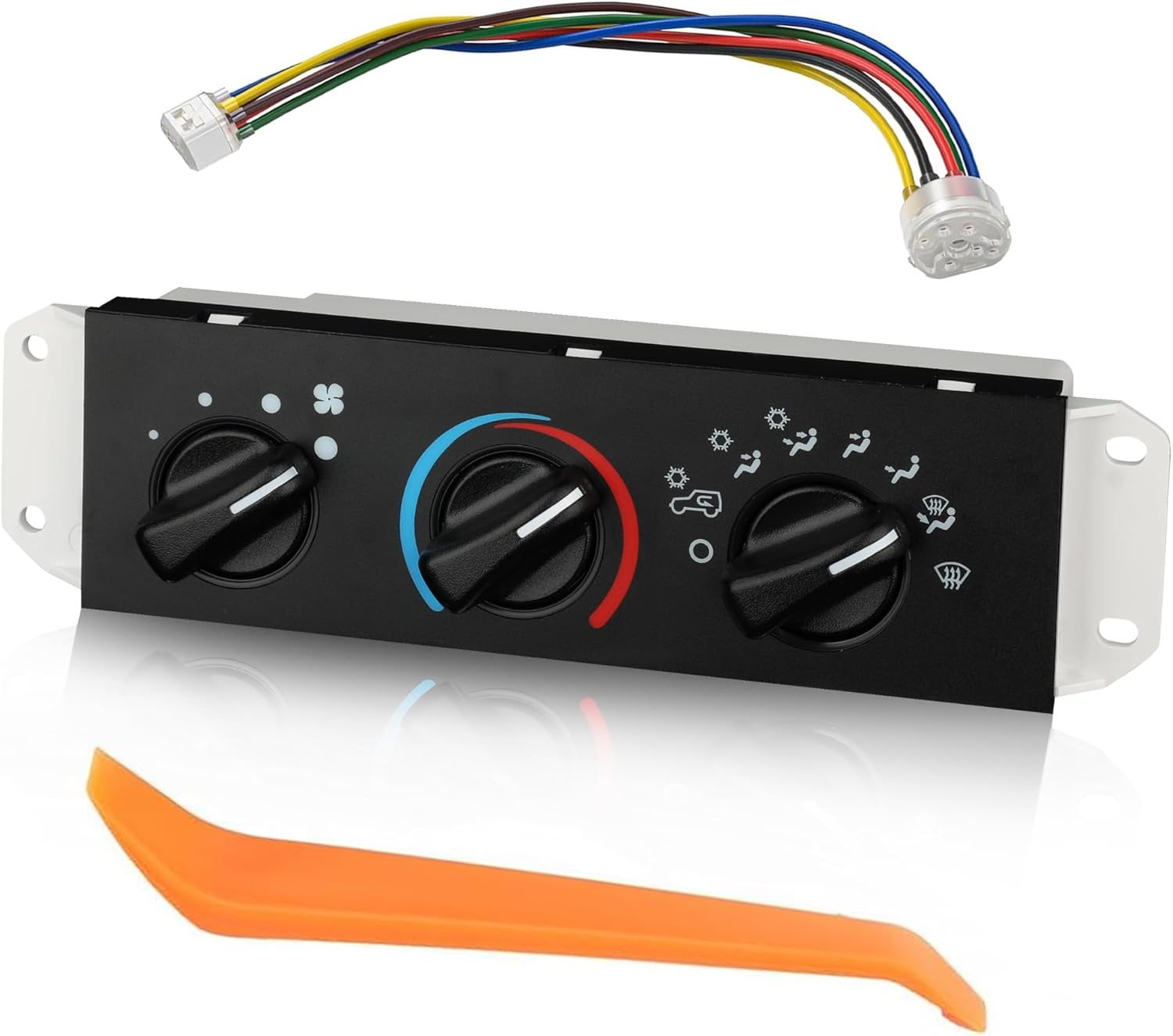 Front Climate Control Module A/C Heater Air Conditioning Panel Unit for Jeep Wrangler TJ 1999 2000 2001 2002 2003 2004 Heater AC Control Switch|Replaces 55037473AB,55037473AA,55037612AA,BL101,HS-373