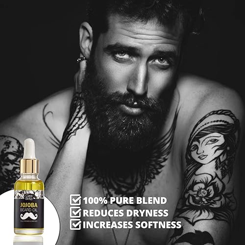 Miniatura 3 de Aceite de barba de jojoba para hombres I 100% puro aceite orgánico para barba I Stop Itch I Unscented Beard Oil I Not More Beard Dandruff I Mustache
