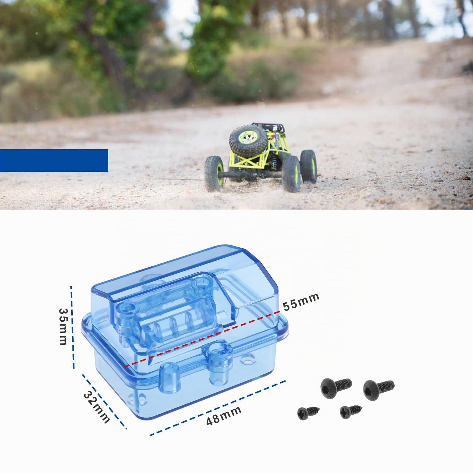 Create idea 2 Set Scatola Ricevitore ESC Trasparente Impermeabile Custodia Antipolvere Protezione per Il Controllo della velocità Elettrica Scatola Sigillata con Viti per 1/10 1/8 HSP RC Crawler