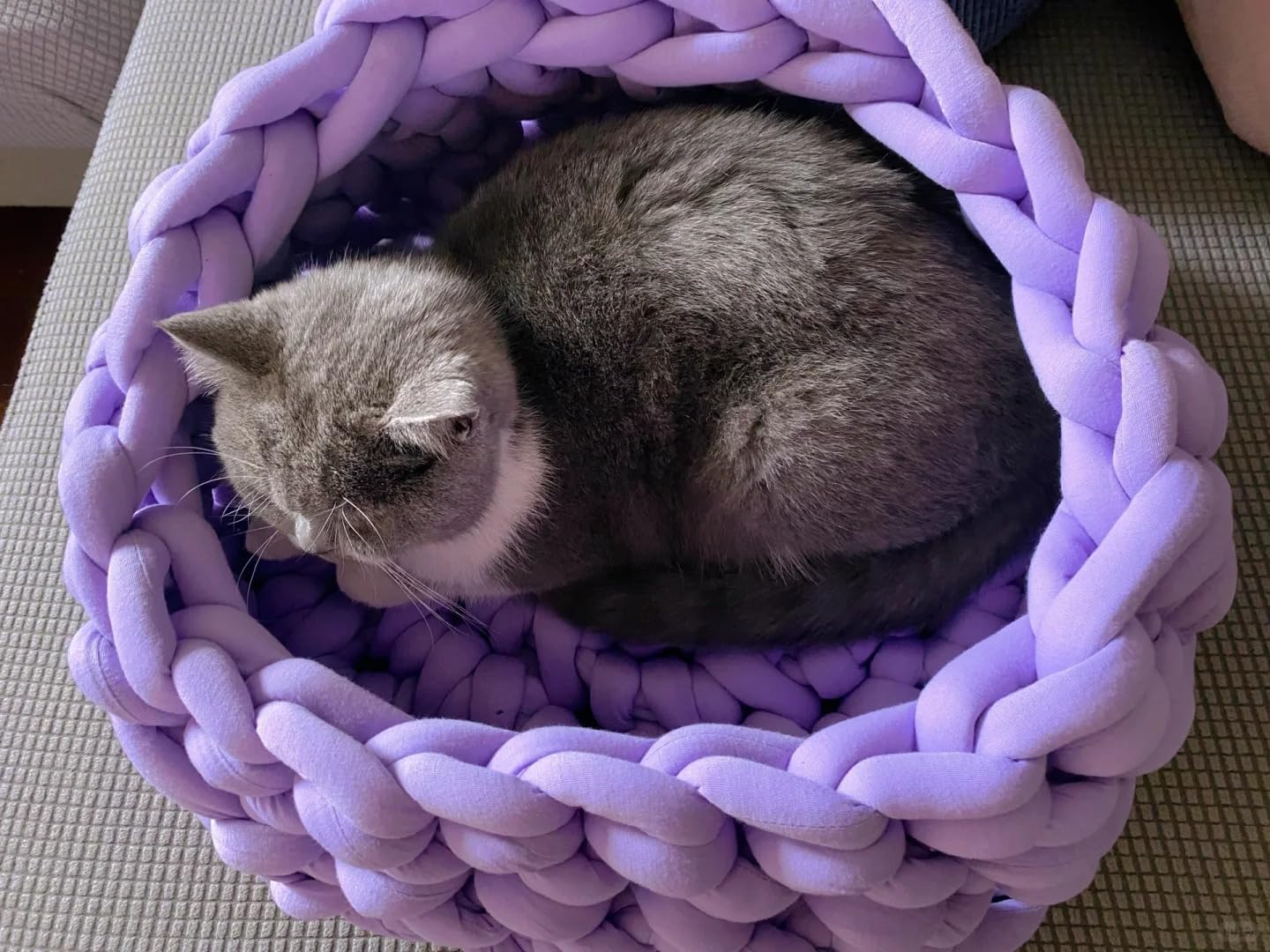 Grob Gestrickte Dicke Isländische Wolle Handgewebte DIY Teppich Katzen Nistbeutel Stoffstoff Streifen -Baumwollgarn