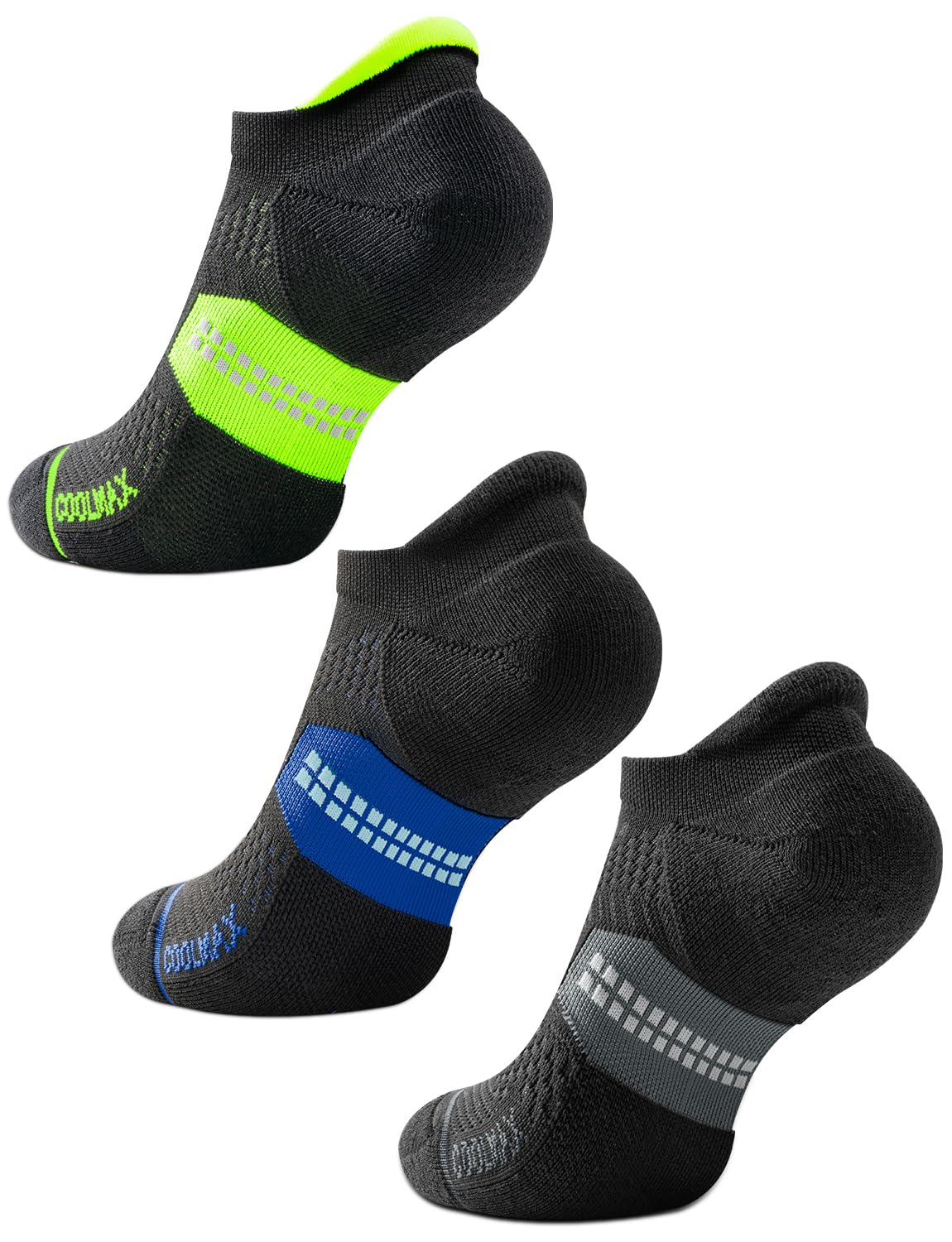 Juclise Calcetines de compresión Coolmax Bamboo, calcetines cortos para correr, transpirables y