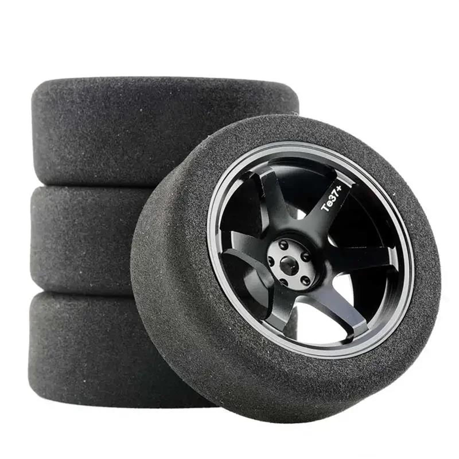 Compatible con RC para HSP para HPI Juguetes De Modelo Coche Carreras Neumáticos Esponja A Escala 1/10 Y Llantas Desplazamiento 3 Mm Hexagonal 12 Neumáticos RC
