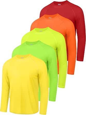 Boys' Neon Long Sleeve Rash Guard SPF 50+ (5-Pack)