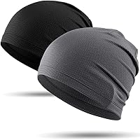 WTACTFUL 2-Pack Breathable 3D Mesh Skull Caps for Men & Women - Cooling Running Hats for Cycling, Gym, Workouts