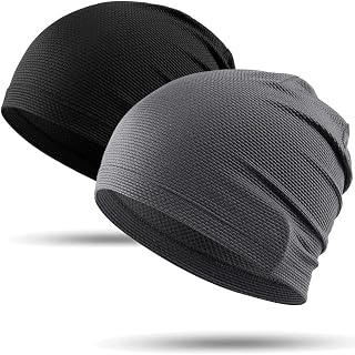 WTACTFUL 2-Pack Breathable 3D Mesh Skull Caps for Men & Women - Cooling Running Hats for Cycling, Gym, Workouts