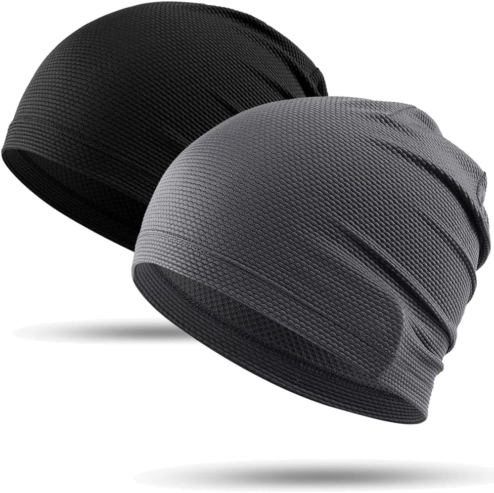 1Pack / 2 Pack Cooling Skull Caps for Men & Women - Breathable 3D Mesh Running Caps for Cycling,Workout, Gym & Summer