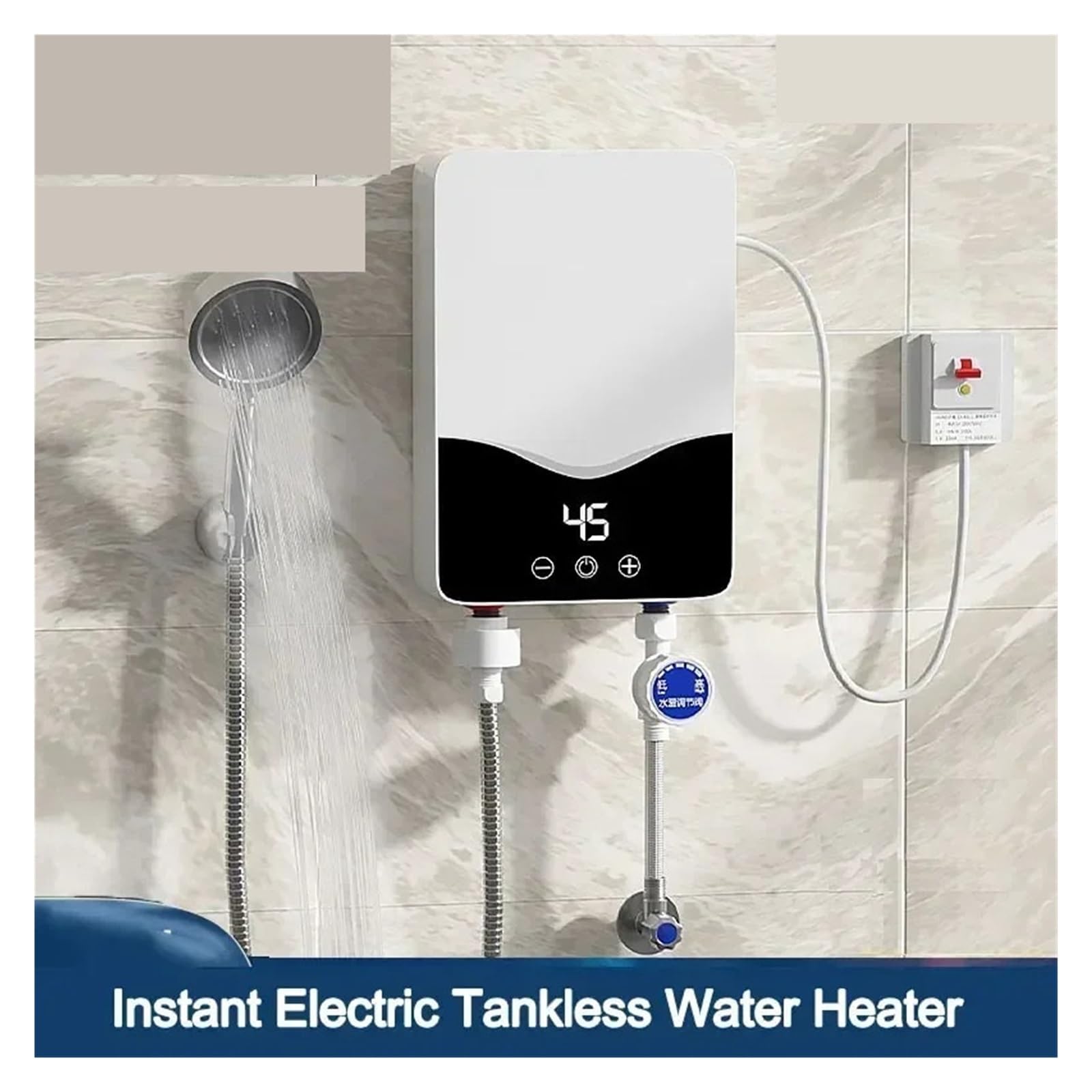 Scaldabagno Istantaneo Senza Serbatoio For Bagno, Scaldacqua Elettrico Istantaneo Da 5,5 KW Con Protezione Automodulante E Surriscaldamento riscaldare rapidamente