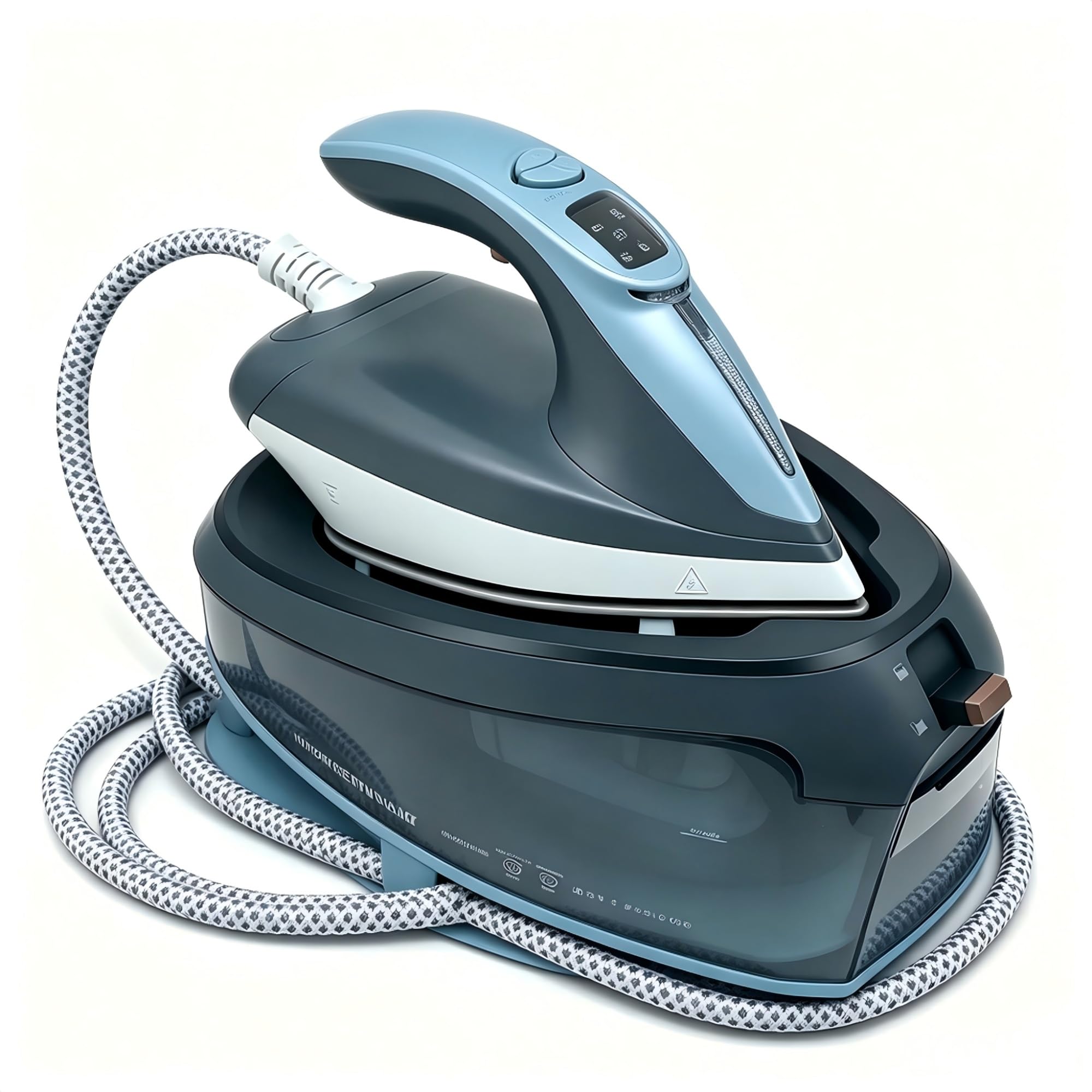 Żelazko parowe ciśnieniowe 2600 W, 1500 ml ręczna wisząca butelka, elektryczna parownica do ubrań do użytku domowego(Lakeblue)