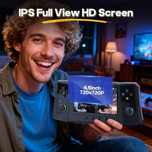 Miniatura 4 de Nueva consola de juegos de mano retro R50 2025, 50000 juegos precargados, almacenamiento expandible de 256 GB, pantalla IPS HD de 4.5 pulgadas,