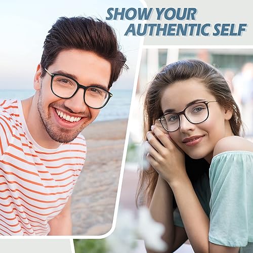 Miniatura 2 de Happy Store CN79 Anteojos de cristal claro con marco tipo cuerno de metal de alta moda