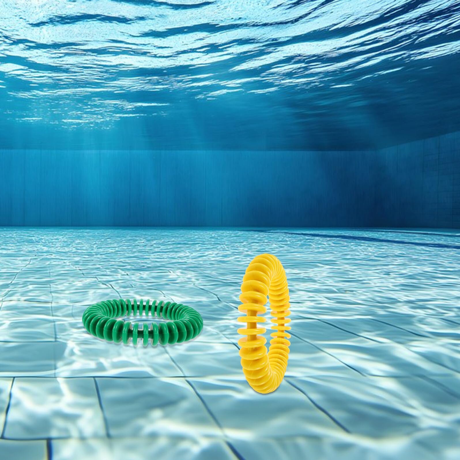 4pezzi Giocattoli da Piscina in Plastica Morbida Anelli da Immersione per Ragazzo Ragazza Allenamento Subacqueo per Nuoto Immersioni in Piscina Giocattoli Acquatici per Anelli