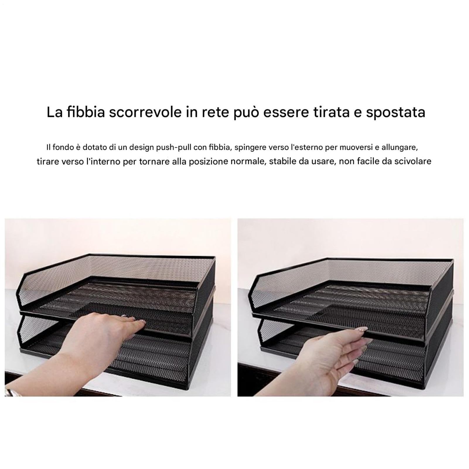 Organizer portacarta da scrivania Portadocumenti verticale impilabile | Vassoi Portadocumenti In Rete Impilabili Organizer per Ufficio, Casa, Scrivania, Cassetto, Lavoro