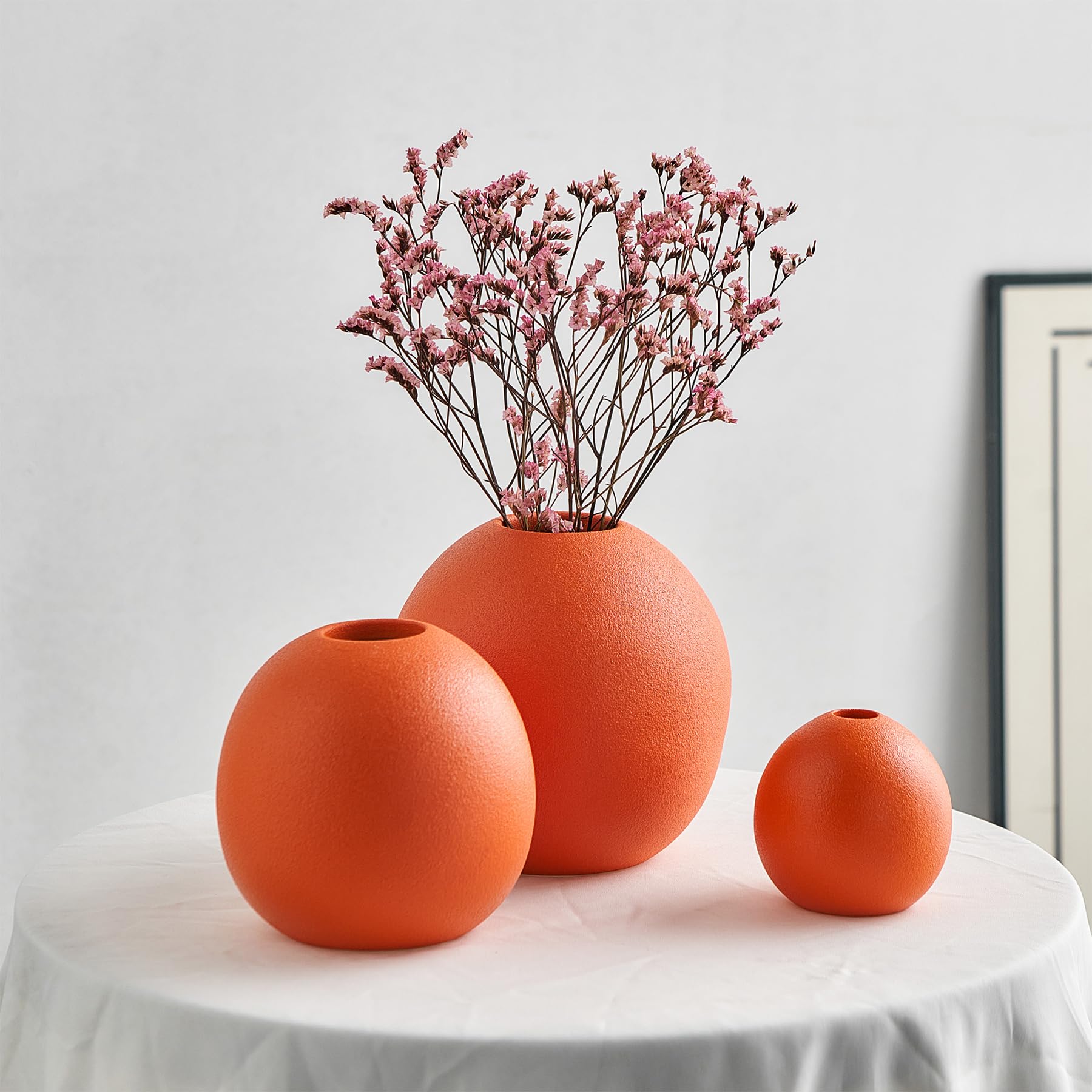 Amazon.co.jp: オレンジの花瓶 ホームデコレーション 3個セット