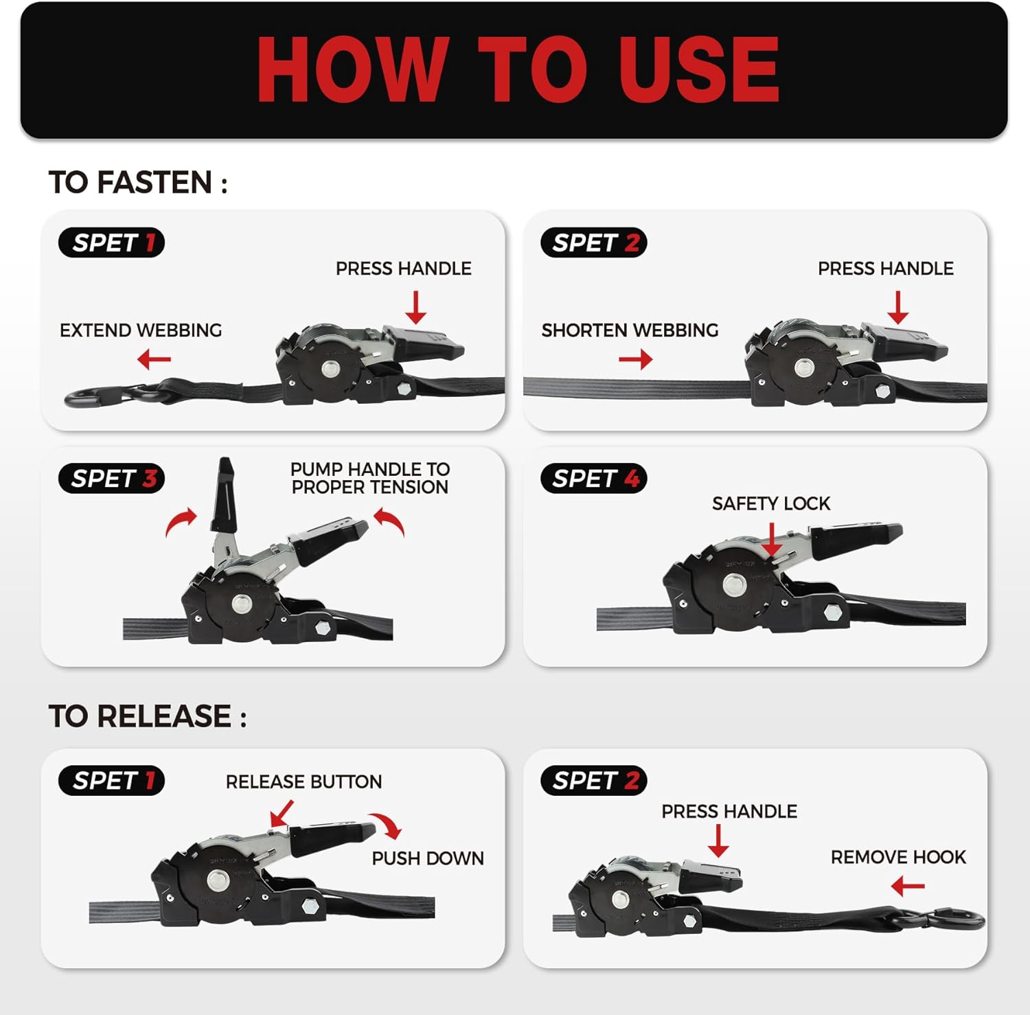 Retractable Ratchet Straps 2inch x 10ft Heavy Duty-4,400LBS Break Strength-Auto Retractable Boat Trailer Tie Down for Truck,Cargo Trailer,Motorcycle,Rad & More-Includes Bolts & Storage Bag