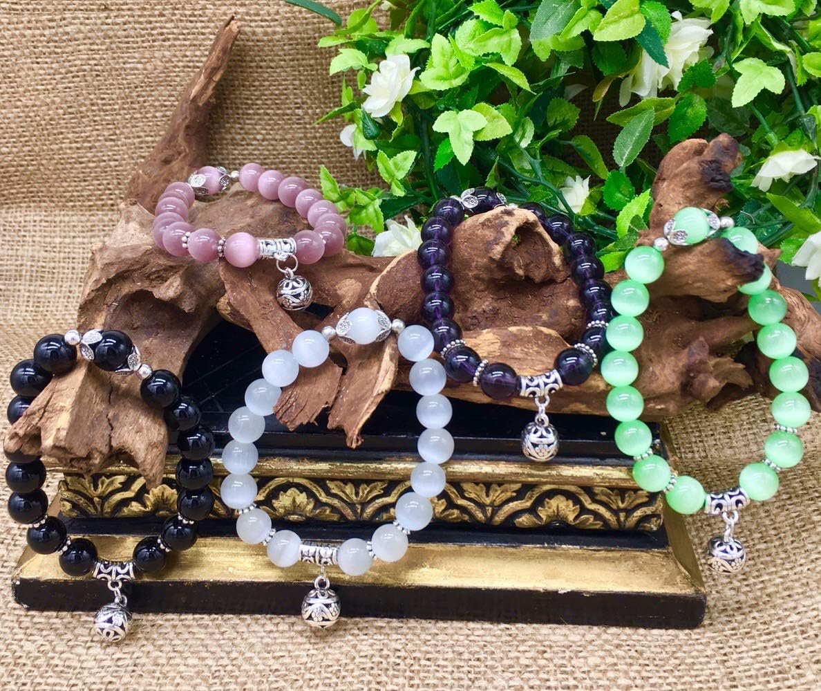 Helena Rose Cats Eye Bead Charm Bracelet Magical Handcrafted