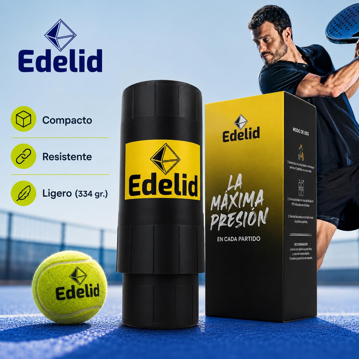 Presurizador Pelotas Padel y Tenis Ultra-Resistente