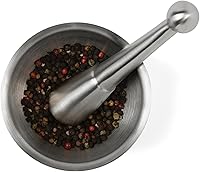 Vista 3 de Fox Run Mortero y mortero, acero inoxidable