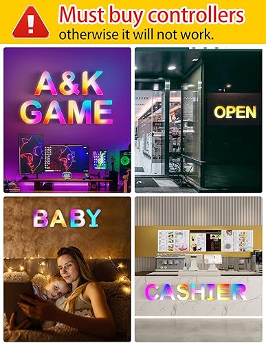 Miniatura 6 de Letras con luces LED de marquesina, letreros luminosos para bodas, fiestas de cumpleaños, Navidad, hogar, bares, decoración de pared, sincronización