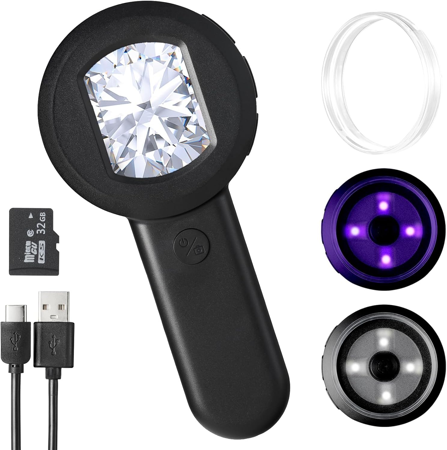 2.0-Inch Handheld Digital Microscope - Portable High-Definition Digital Magnifier with Dual LED & UV Lights, USB Connectivity, and 32GB TF Card Support-image-22