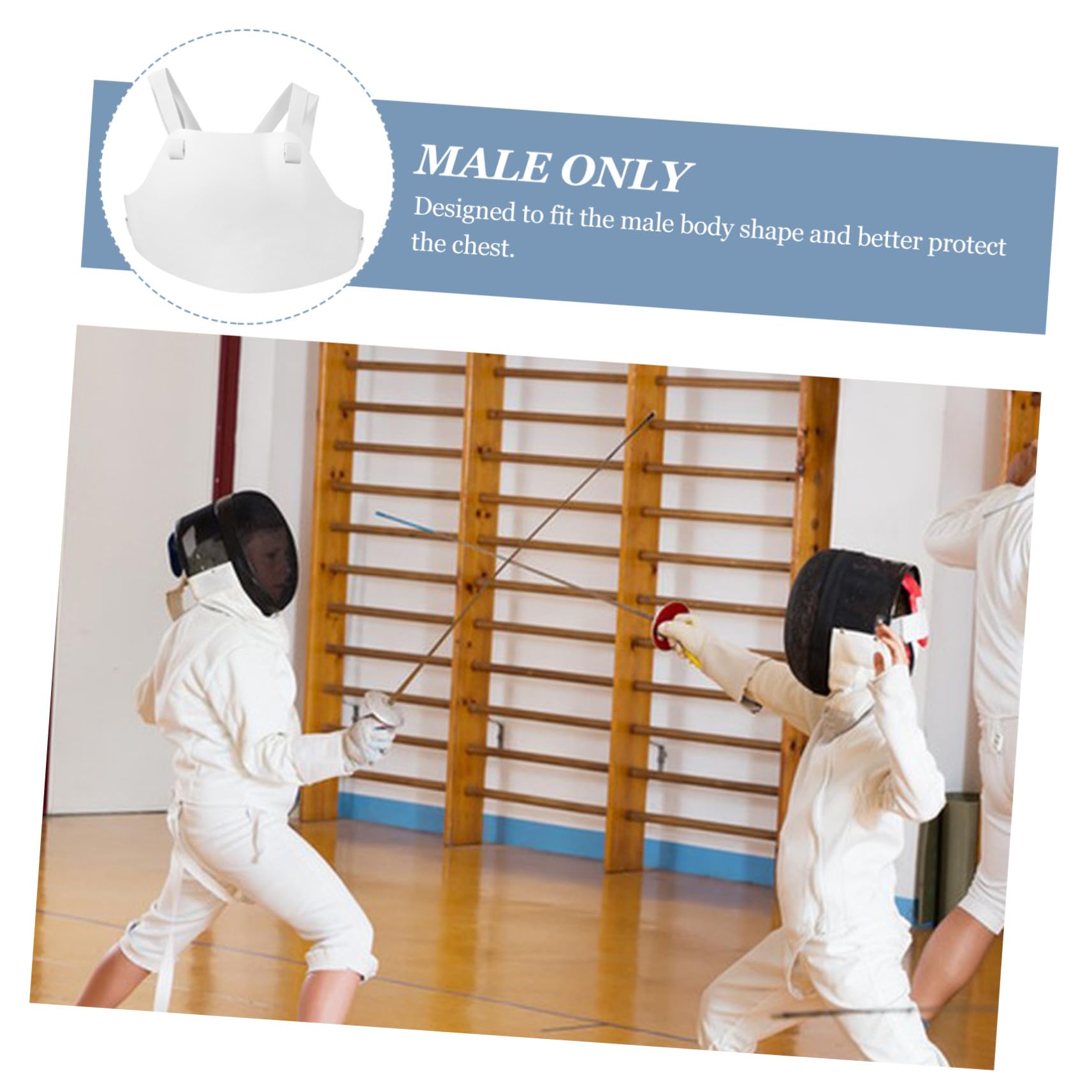 Abaodam Professioneller Brustpanzer Fencing Chest Guard für Jungen Wiederverwendbarer Robuster Schutz bei Intensivem Fechttraining Optimal Geformt für Männliche Fechter Langlebig und