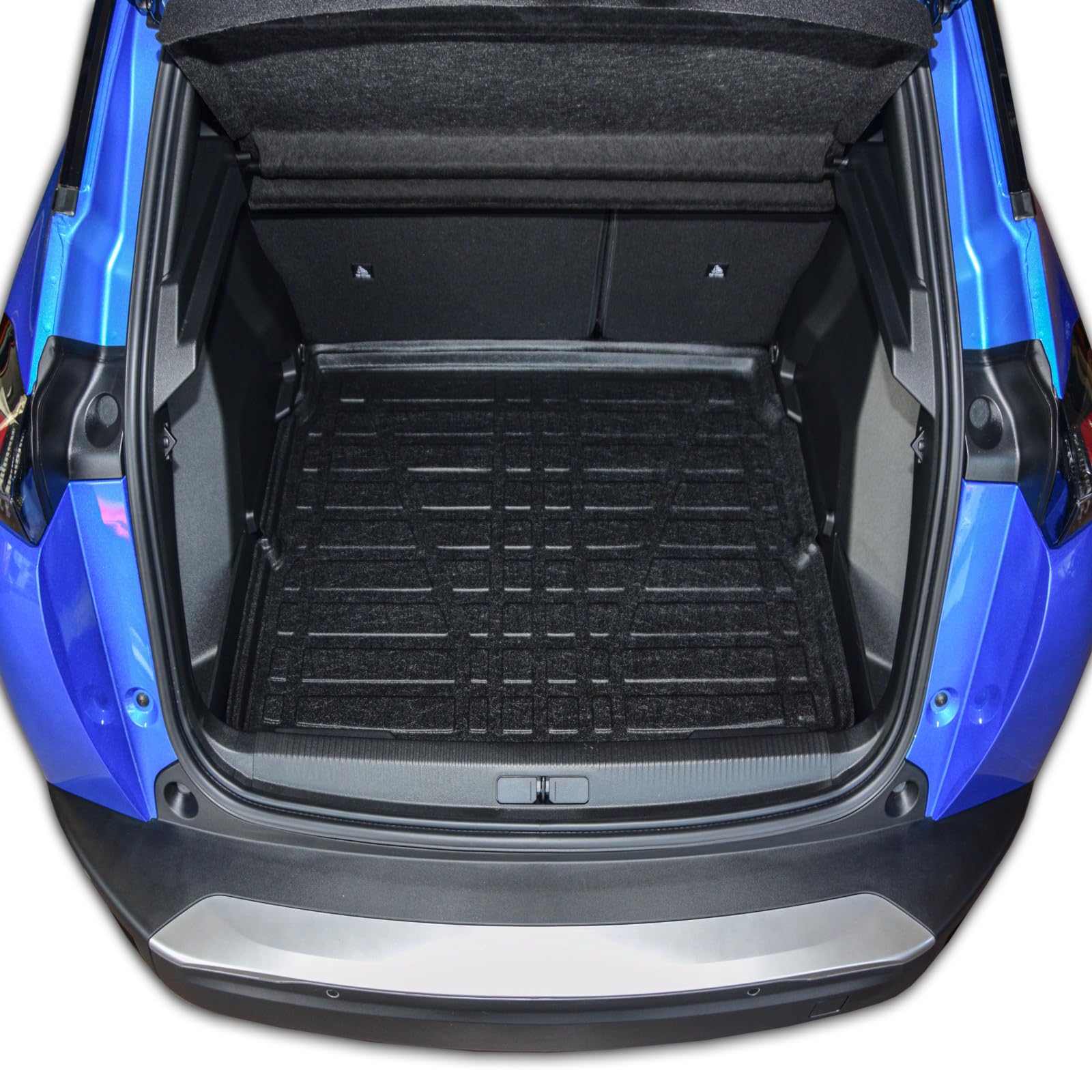 SCOUTT Vasca Bagagliaio per Peugeot 2008 Crossover Dal 2019 Piano Superiore, in TPE su Misura, Proteggi Baule con Bordo Alto 4 cm, Antiscivolo, Inodore