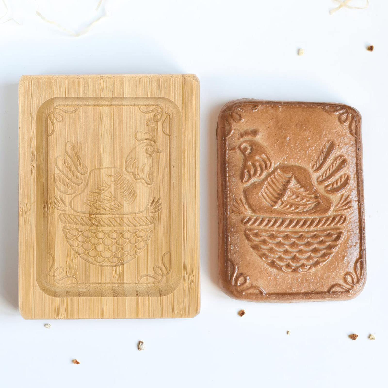 Keksausstecher, Keksformen aus Holz, Kekse, Haustier-Snackform, Push-Typ-Keks, 3D-Tierbild-Design, Keksform, geeignet for Backen