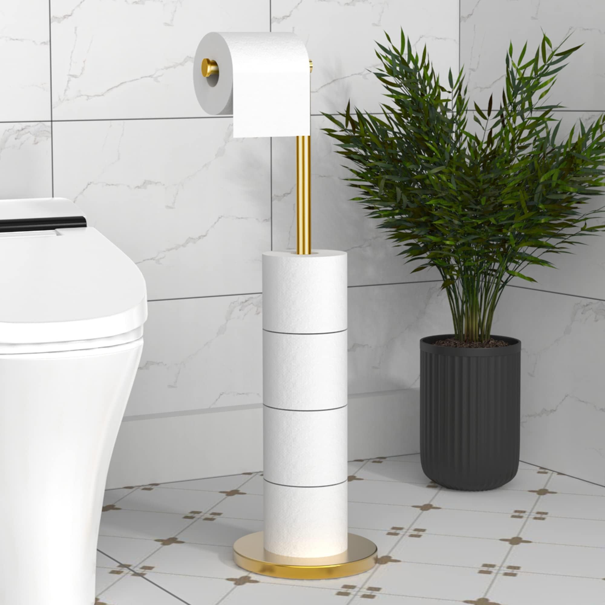 Toilet Roll Holder Free Standing - Gold Toilet Roll Holder Freestanding ...