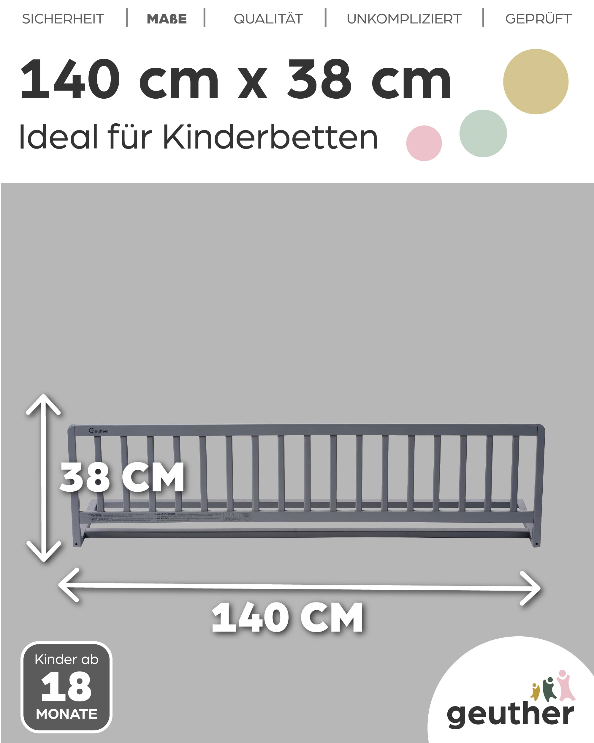 Geuther Lasse Playpen - Corralito de madera en blanco/naturaleza Tamaño: 97 cm x 97 cm, 2258 NAWE