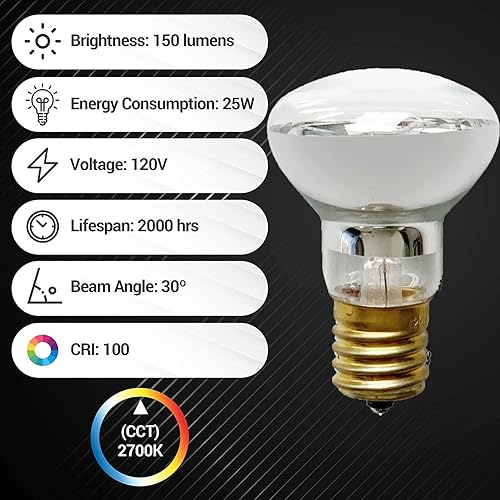 Miniatura 8 de Bombillas de repuesto para lámparas de lava, bombilla de repuesto E17, lámpara de lava, lámparas con purpurina, bombillas R39 E17 de 40 W, 110 V-130