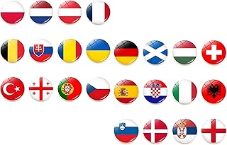 Kühlschrankmagnet mit europäischer Landesflagge, magnetisch, für Europa, Reisen, Land-Souvenir, Schule, Büro, Whiteboard-Aufkleber, geeignet für Kühlschrank, Geschirrspüler, Metallschrank, 24 Stück