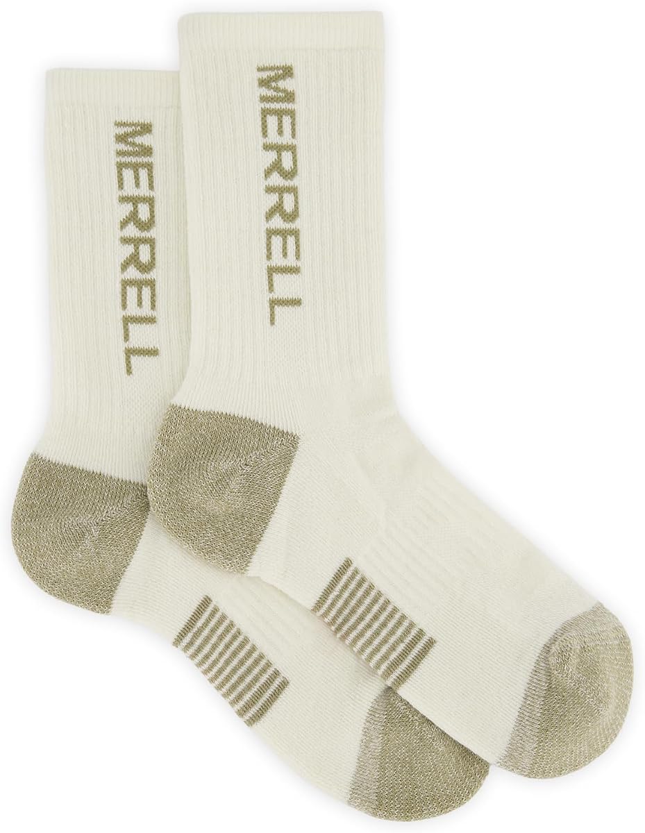 Merrell Calcetines unisex Moab Hiking Crew, calcetines con amortiguación completa para senderos resistentes